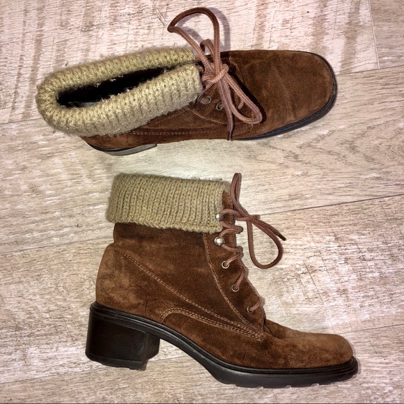 Shoes - 90s Suede hiking boots size 7